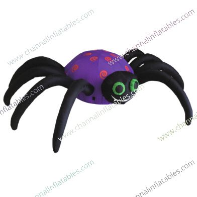 purple black inflatable spider for halloween