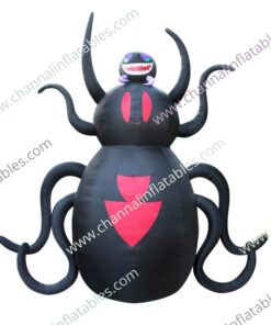 black inflatable Halloween spider standing
