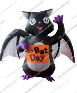 inflatable Halloween bat with bat day banner