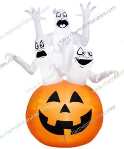 inflatable trio ghost on pumpkin