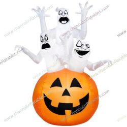 inflatable trio ghost on pumpkin