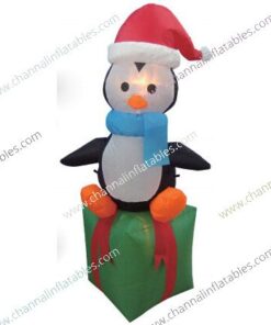 inflatable penguin on gift box