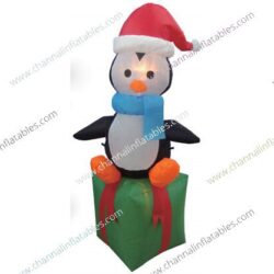 inflatable penguin on gift box