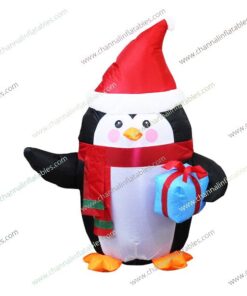 Inflatable Penguin Holding Gift
