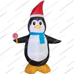 inflatable penguin with lollipop