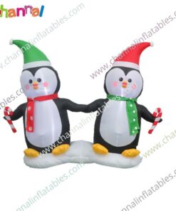 inflatable two penguins holding hands
