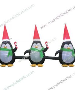 inflatable trio penguins