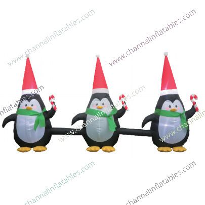 inflatable trio penguins