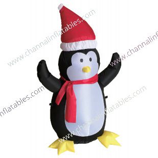 inflatable penguin with yellow forefeet