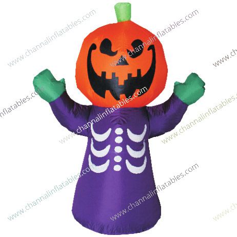 inflatable skeleton pumpkin