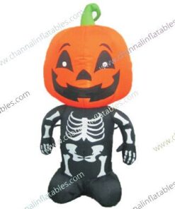 inflatable pumpkin head skeleton boy