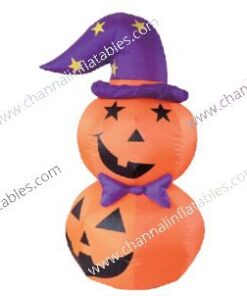 inflatable pumpkin with witch hat