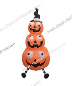 inflatable pumpkin stack with creepy eyes