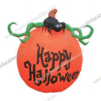 inflatable pumpkin with spider