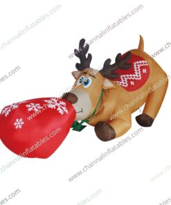 inflatable reindeer with gift bag