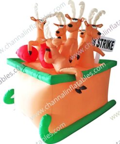 inflatable reindeer on strike