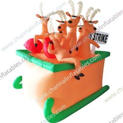 inflatable reindeer on strike