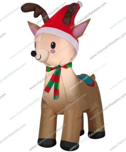 inflatable reindeer with santa hat