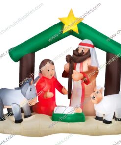 inflatable holy family nativity barn scene