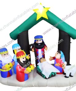 inflatable nativity scene with wise men