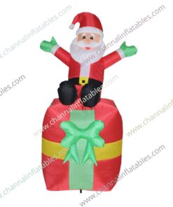 inflatable Santa on giant gift box