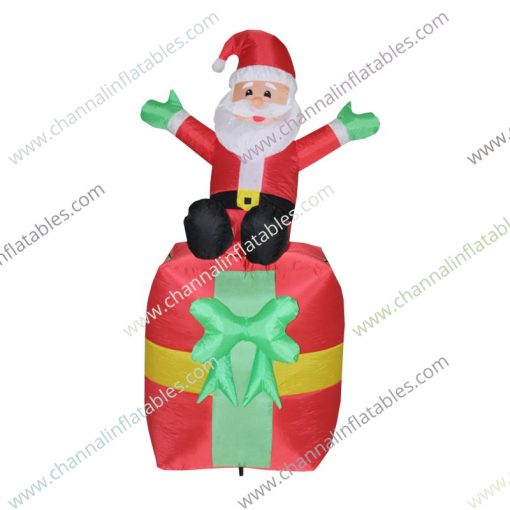 inflatable Santa on giant gift box