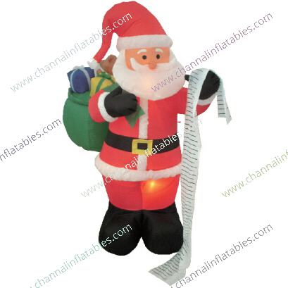 inflatable Santa reading list