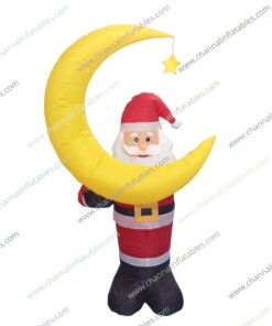 inflatable Santa with moon