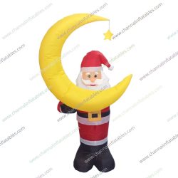 inflatable Santa with moon