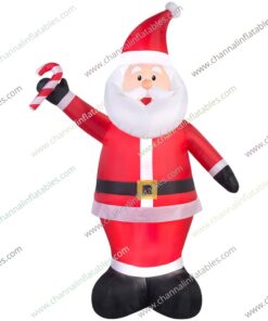 inflatable Santa giving candy cane