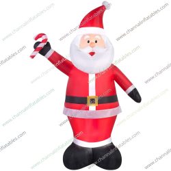 inflatable Santa giving candy cane