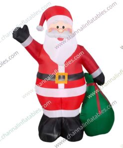 inflatable Santa carrying gift bag