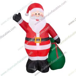 inflatable Santa carrying gift bag