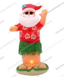 Inflatable Santa Claus in Hawaii hula costume