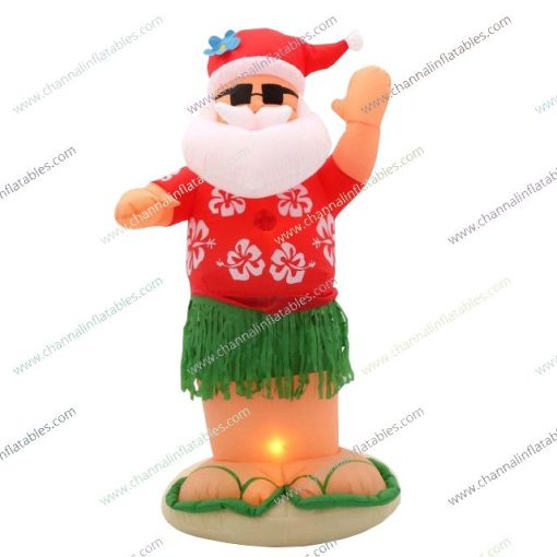Inflatable Santa Claus in Hawaii hula costume