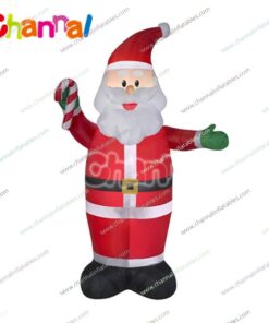 inflatable Santa with candy cane
