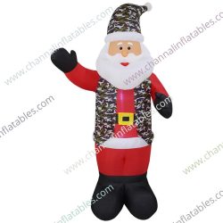 inflatable camouflage Santa