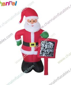 inflatable Santa with chalkboard