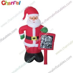 inflatable Santa with chalkboard