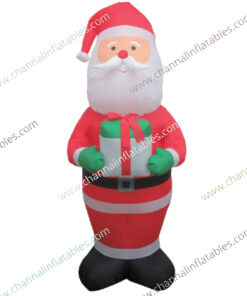 inflatable Santa holding gift