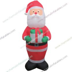 inflatable Santa holding gift