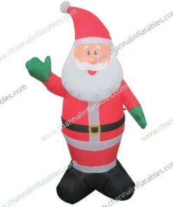 inflatable Santa saying hello
