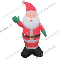 inflatable Santa saying hello