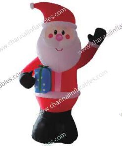 inflatable Santa with blue gift box