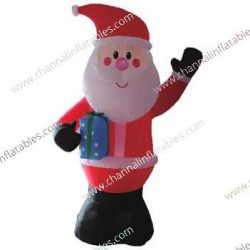 inflatable Santa with blue gift box