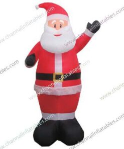 inflatable Santa Claus says hello