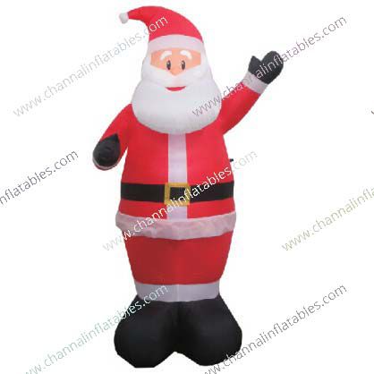 inflatable Santa Claus says hello