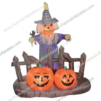 inflatable pumpkin scarecrow
