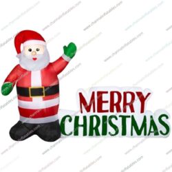 inflatable Santa saying Merry Christmas sign