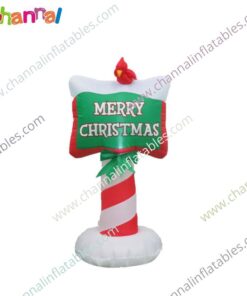 inflatable candy cane merry Christmas sign